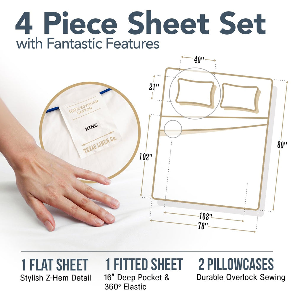 400 Thread Count King Size Sheets Set Sateen, Paisley