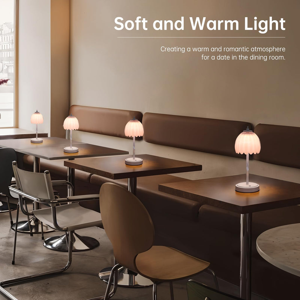 Rechargeable Table Lamp with 5200mAh Battery & Touch Control - 3 Adjustable Color Temperatures, Cordless Dimmable