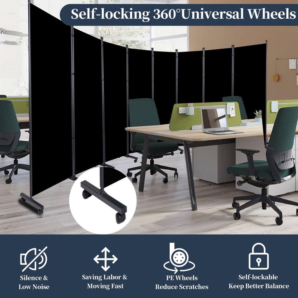 Room Divider 6 Panel-176''Wide Folding Privacy Screen, Large Partition Wall