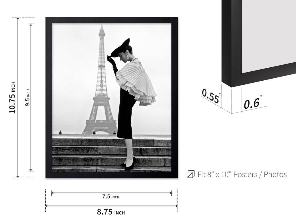 Master Eiffel Tower Poster - Paris Print - Fashion Illustration - Elegant Woman Design - Photography Graphic - Black