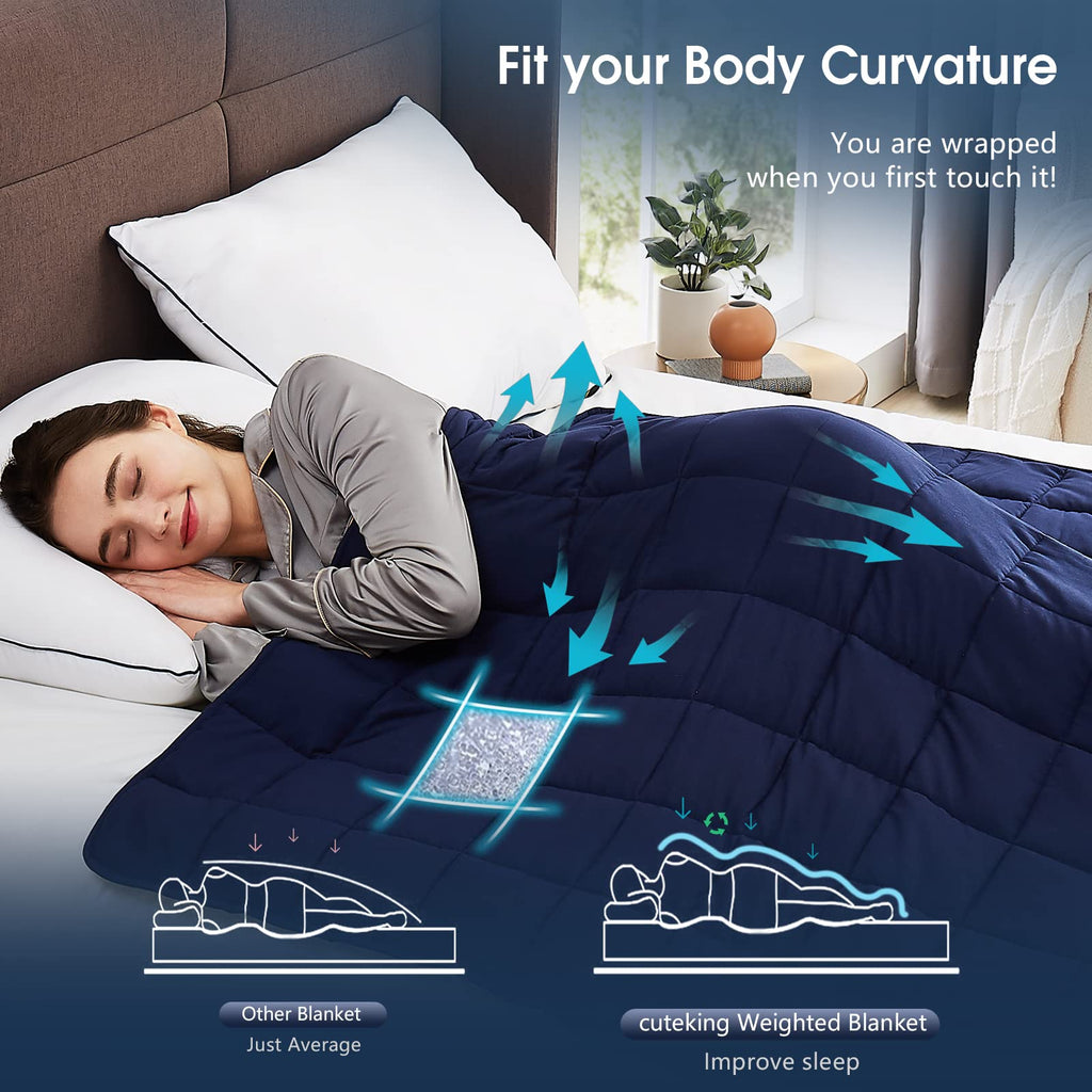 12 lbs Weighted Blanket Twin Full Size, 48" x 72" Cooling Weighted Blanket, Heavy Throw Blanket Gifts for Adults, All