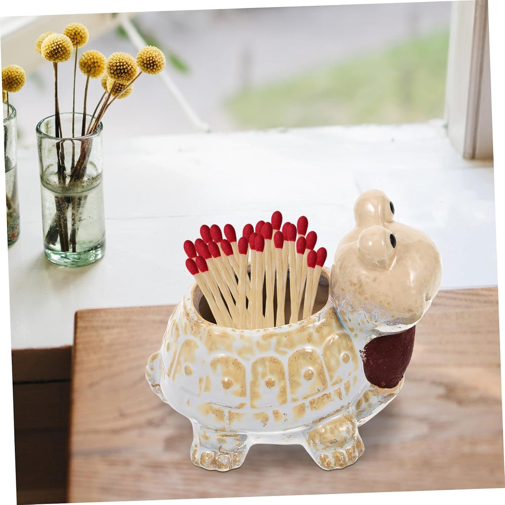 Ceramic Match Holder Jar Stylish Desktop Storage for Matches Compact Design Decorative Container and Office