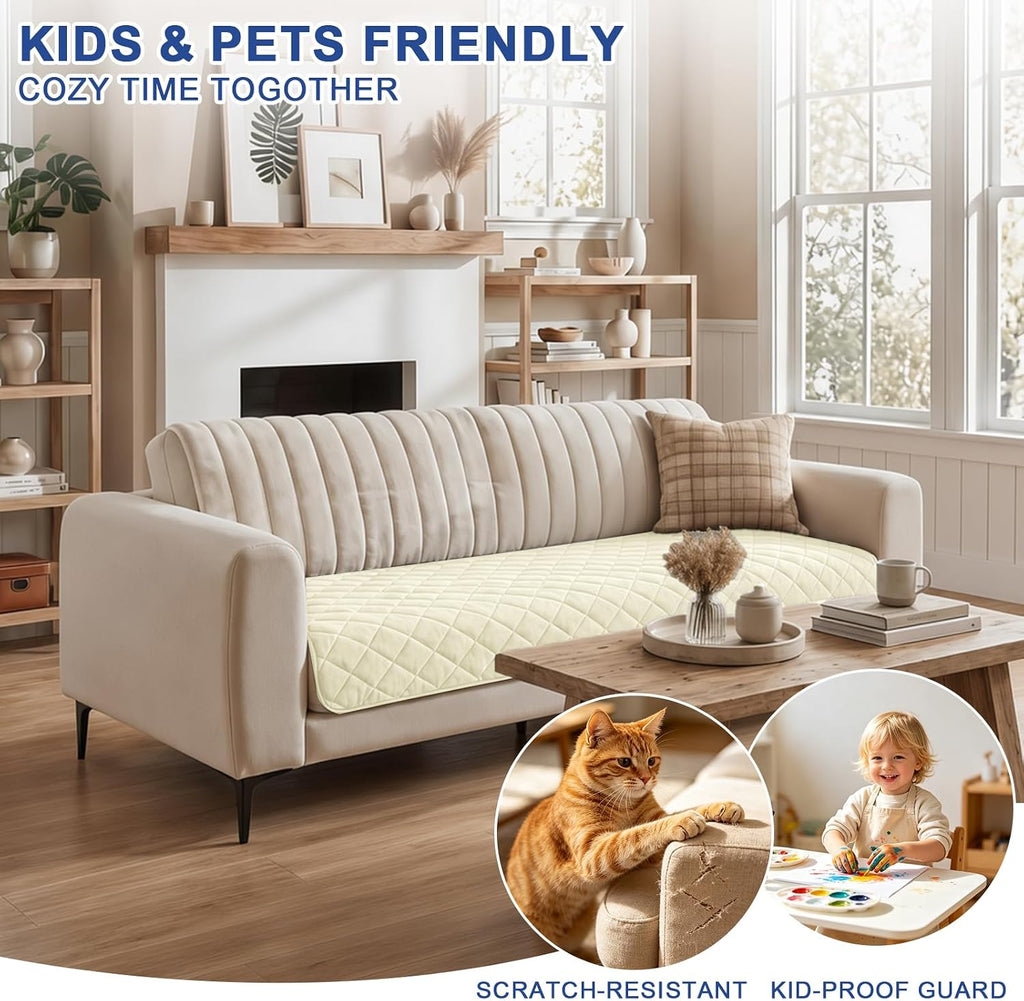Fuzzy Couch Covers for Dogs Pet Sofa Cover with Non Slip Backing