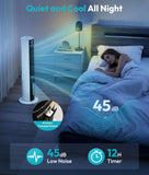 Evaporative Air Cooler - Swamp Cooler with 3L Water Tank, 3 Modes & 3 Speeds, Remote Control, 12H Timer
