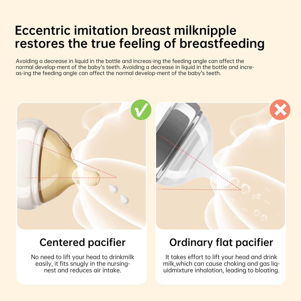 Small Glass Baby Bottle for Newborn Breastfeeding Babies, Preemie & Extra Slow Flow Nipples (SS), Anti-Colic