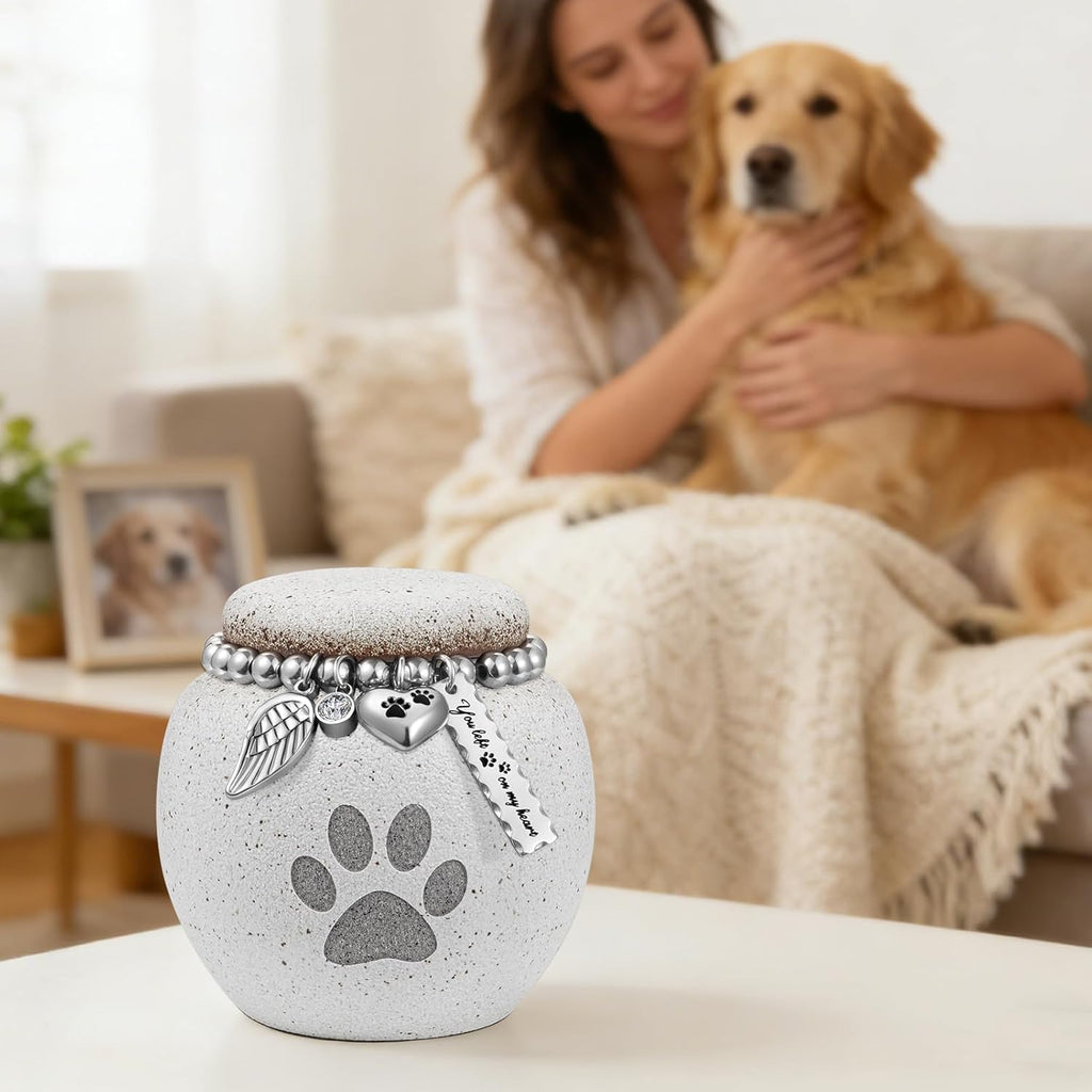 Pet Urn for Dogs Cats 2.76 Inch Small Urn for Pet Ashes Cremation Keepsake Urns Ceramic Mini Urns for Ashes Pet