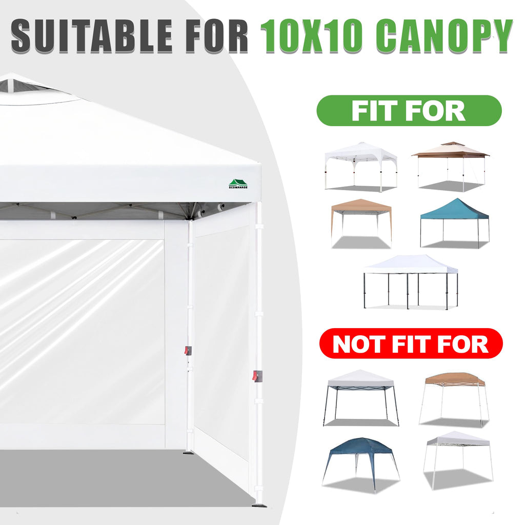 Clear Canopy Sidewalls for 10x10 Pop Up Tent, Light Khaki