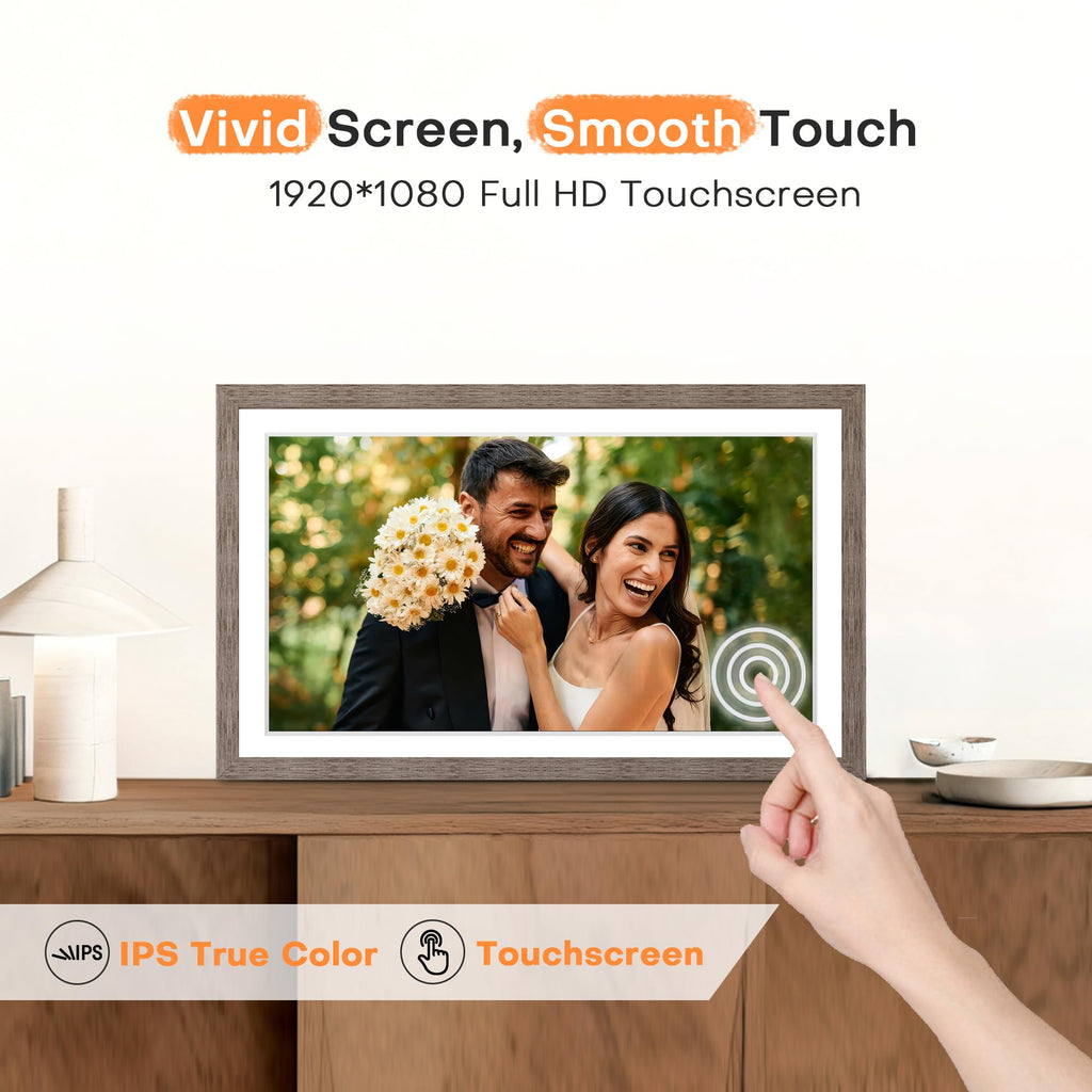 Digital Picture Frame, Frameo 15.6'' Digital Photo Frame WiFi Large Display
