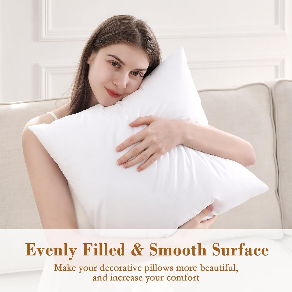 12x20 Pillow Inserts, Pack of 4, Fluffy Soft Lumbar Pillows Filled with Plump Stuffer, Rectangle Decorative Pillows