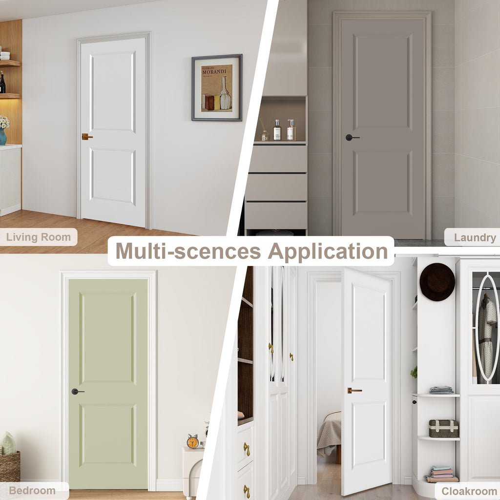 30"x80" Raised 2-Panel Square Smooth White Primed Interior Door Slab
