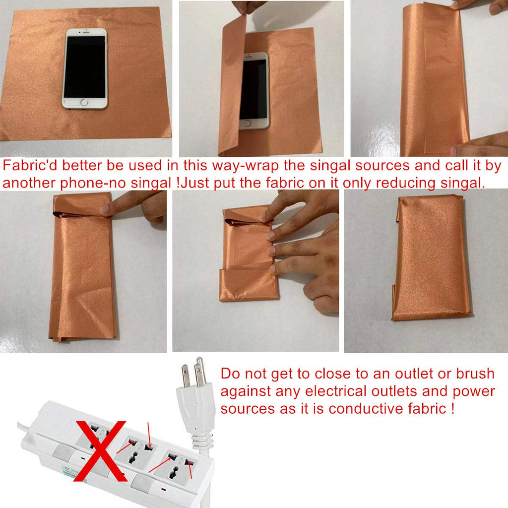 Pure Copper Fabric Blocking RFID/RF-Reduce EMF/EMI Protection Conductive Fabric- Prevent from Radiation/Singal/WiFi