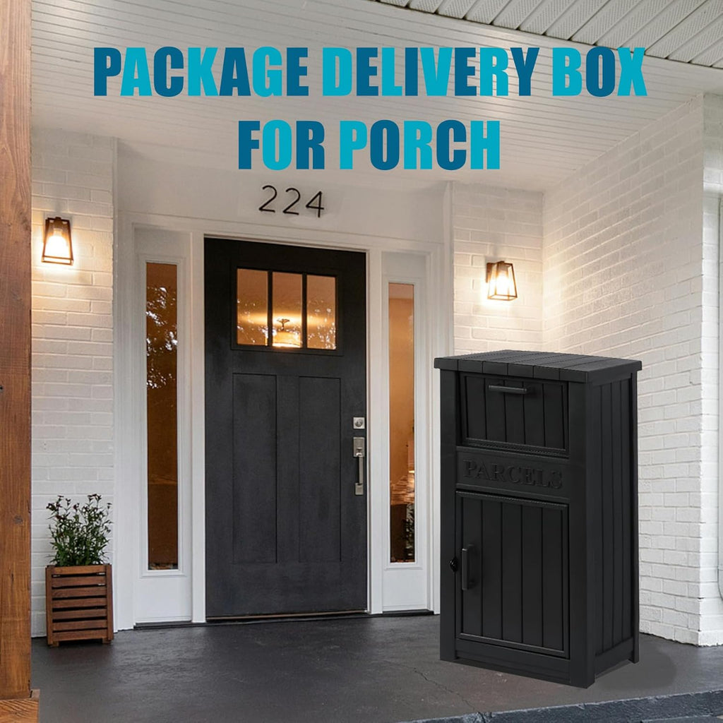 Package Delivery Box Storage with Lockable Secure, Anti-Theft Parcel Drop Boxes Outdoor Package Delivery and Waterproof