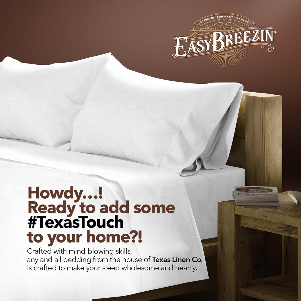 Egyptian Cotton Sheets - Everyday Bedding Cotton Sheet Set (4 PC, White), Soft & Durable, Cooling