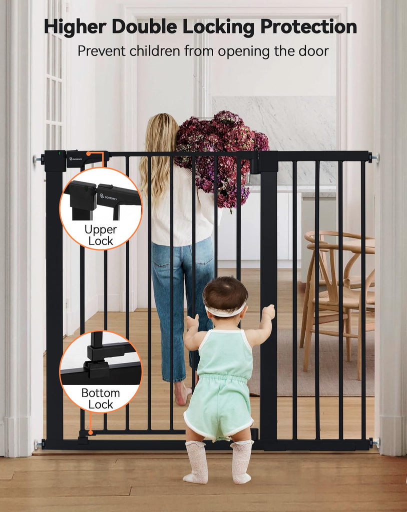 36" Extra Tall Baby Gate for Stairs, Fits 29.5" to 43.3" Openings