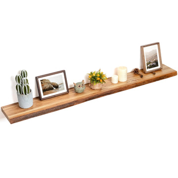 Floating Shelves for Wall, Solid Elm Wood Shelves, 55in Set of 1, Natural