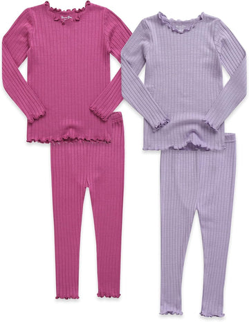 Kids Toddler Junior Girls Boys Soft Comfy Modal Tencel Sleepwear Pajamas 2pcs/4pcs Set
