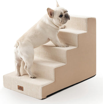 Dog Stairs for Small Dogs, 5 Step Pet Stairs for Beds & Couches