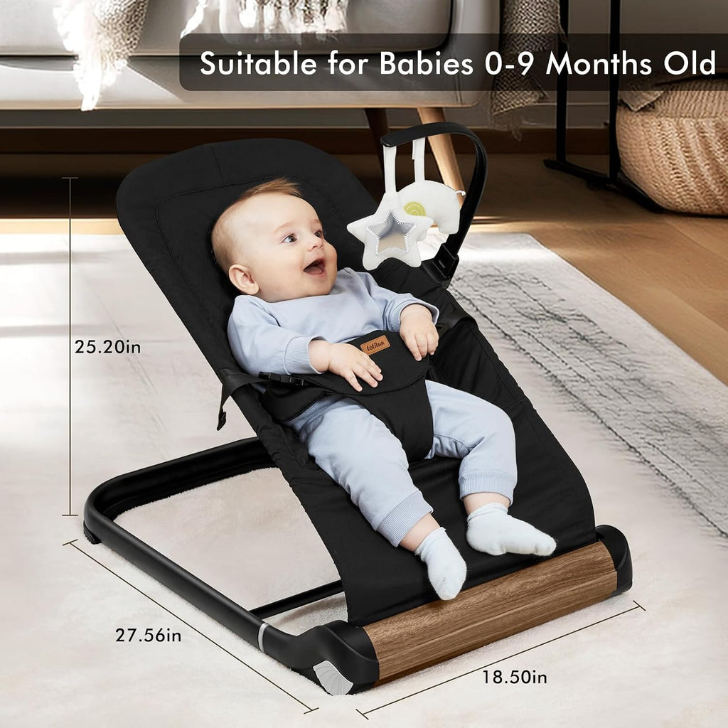 Bouncer Chair - Comfortable Support for Your Little One's Blissful Moments (Normal, Black)