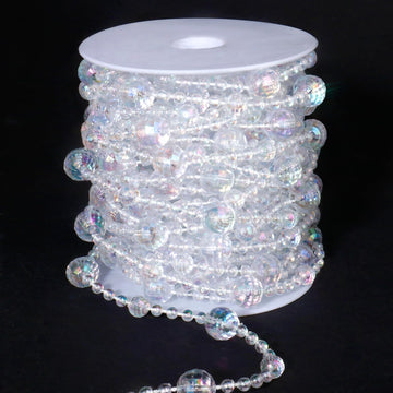 66FT Crystal Bead Garland Iridescent Beaded Garland for Decoration Crafts