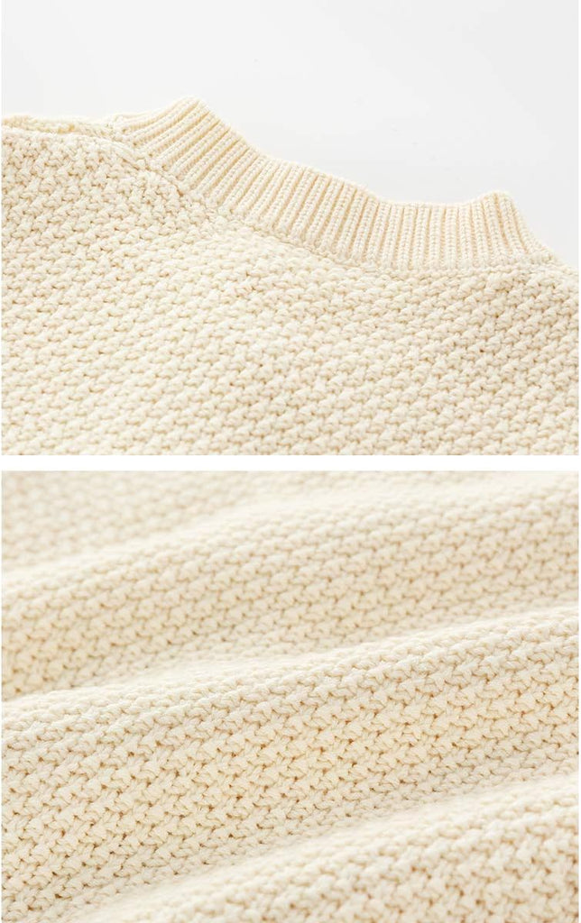 Newborn Baby Boys Girls Sweater Knitted Romper Toddler Casual Outfit with Warm Hat Set