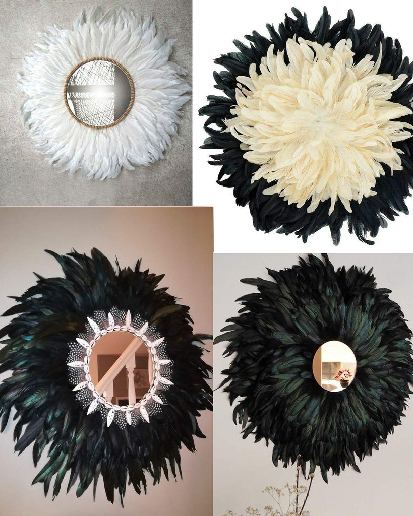 10-12" Rooster Hackle Feather Fringe Trim, Sewing Craft Feather for DIY Decorations-Black - 2 Yards