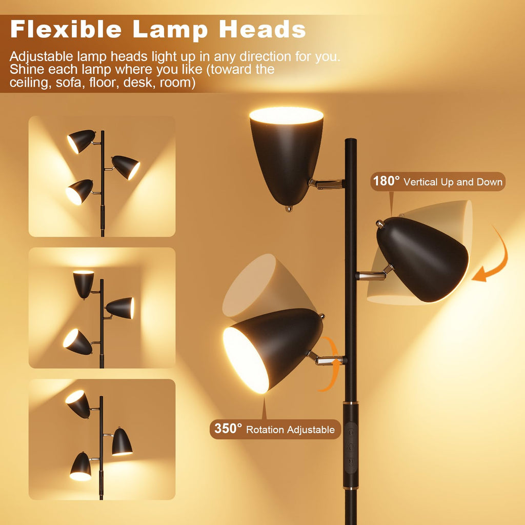 LED Floor Lamp, Modern Dimmable Standing Lamp with 4 Color Temperature, Remote and Touch Control, Tree Floor Lamp