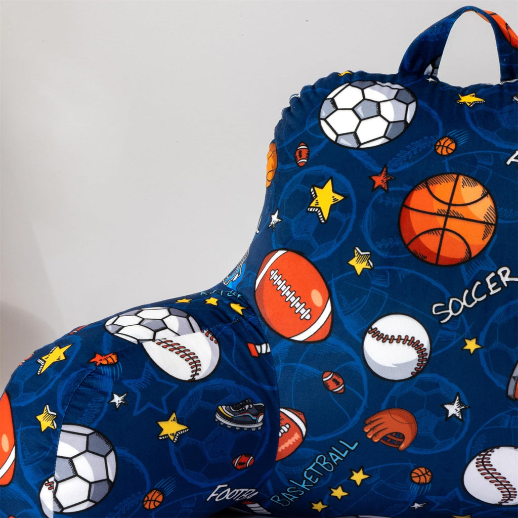 Reading Pillow Bed Rest Wedge Backrest Pillow Basketball Football Baseball Navy Rugby Ball Printed Collections with