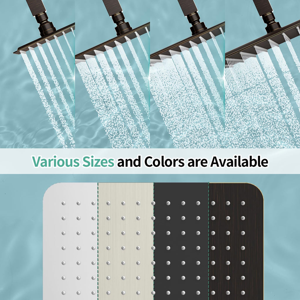 12 Inch Brass Rain Shower Head Oil Rubbed Bronze High Pressure Rainfall Showerhead Water Saving