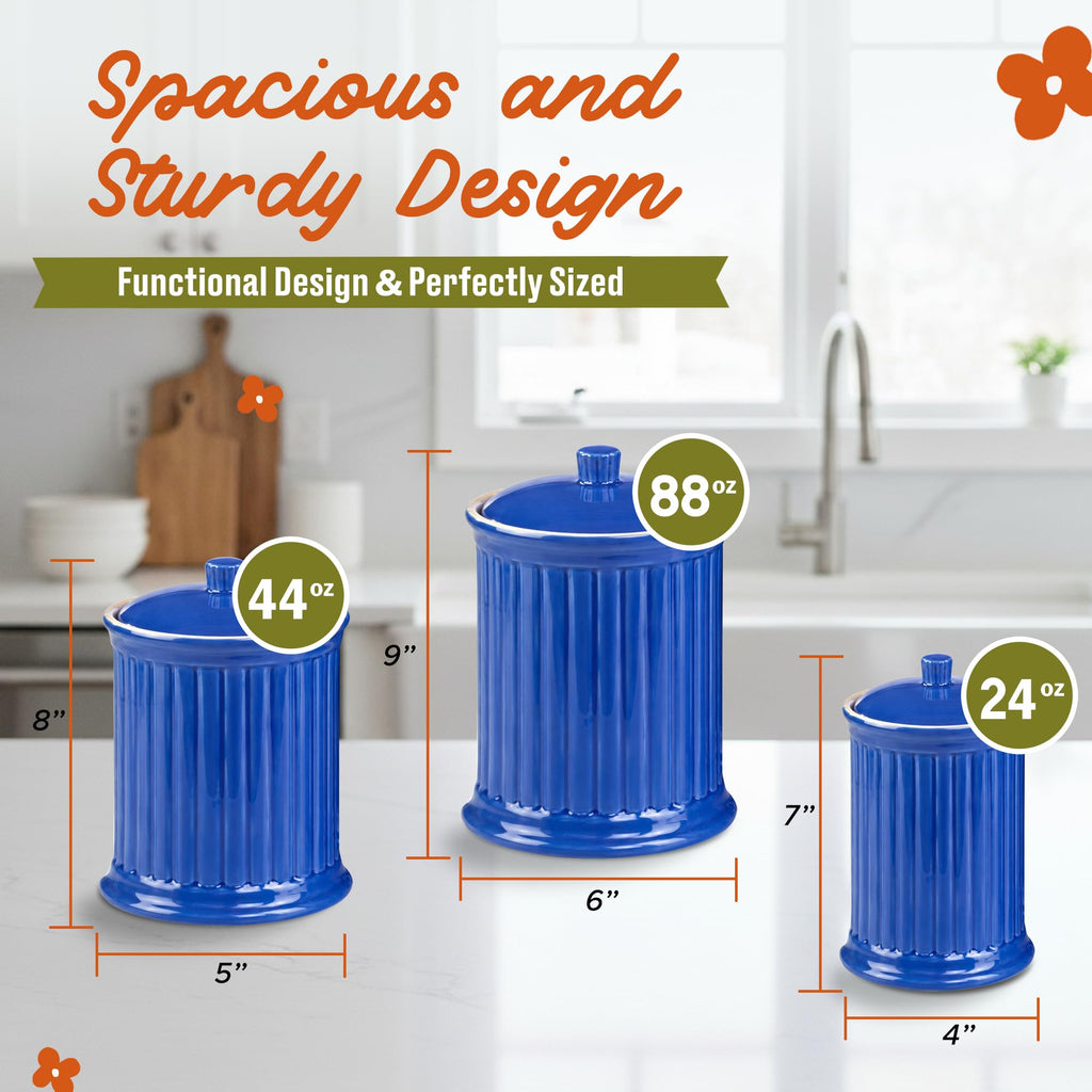 Simsbury Canisters 88 Oz - Simply Blue, Set of 3