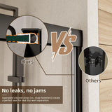 Shower Door, Royal Guard 44-48" W x 70" H Semi-Frameless Double Sliding Glass Shower Door with 1/4'' (6mm) Clear SGCC