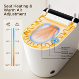 Smart Toilet, One Piece Bidet for Bathrooms, Modern Elongated Toilet with Warm Water, Dual Auto Flush