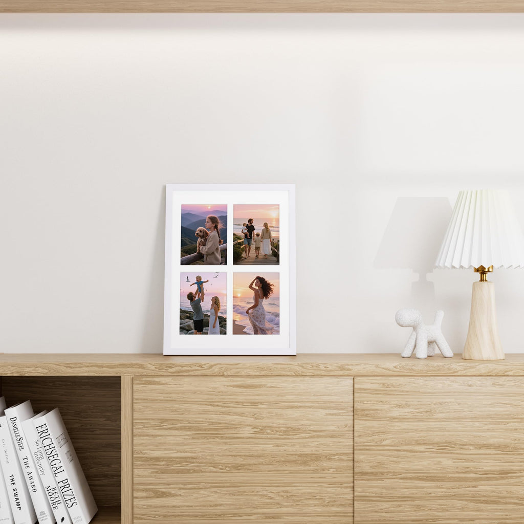12x16 Collage Picture Frame, Displays 4Pcs 5x7 Pictures, White