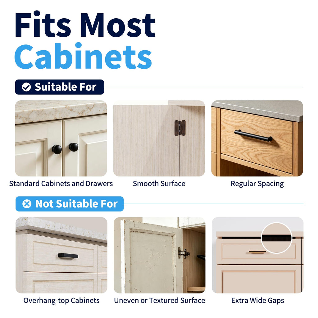 Cabinet Locks Baby Proofing (12 Pack) - Child Safety Drawer Latches