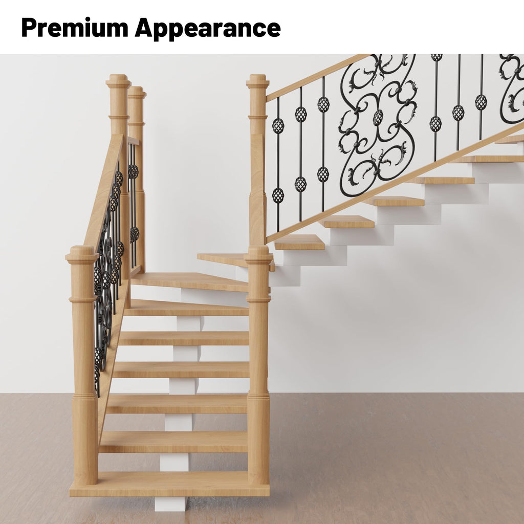 White Oak Box Newel Post 6.25" x 54.8", Hollow Box Newel Wood Balusters for Staircase Interior, Square Design, 3⁄4"