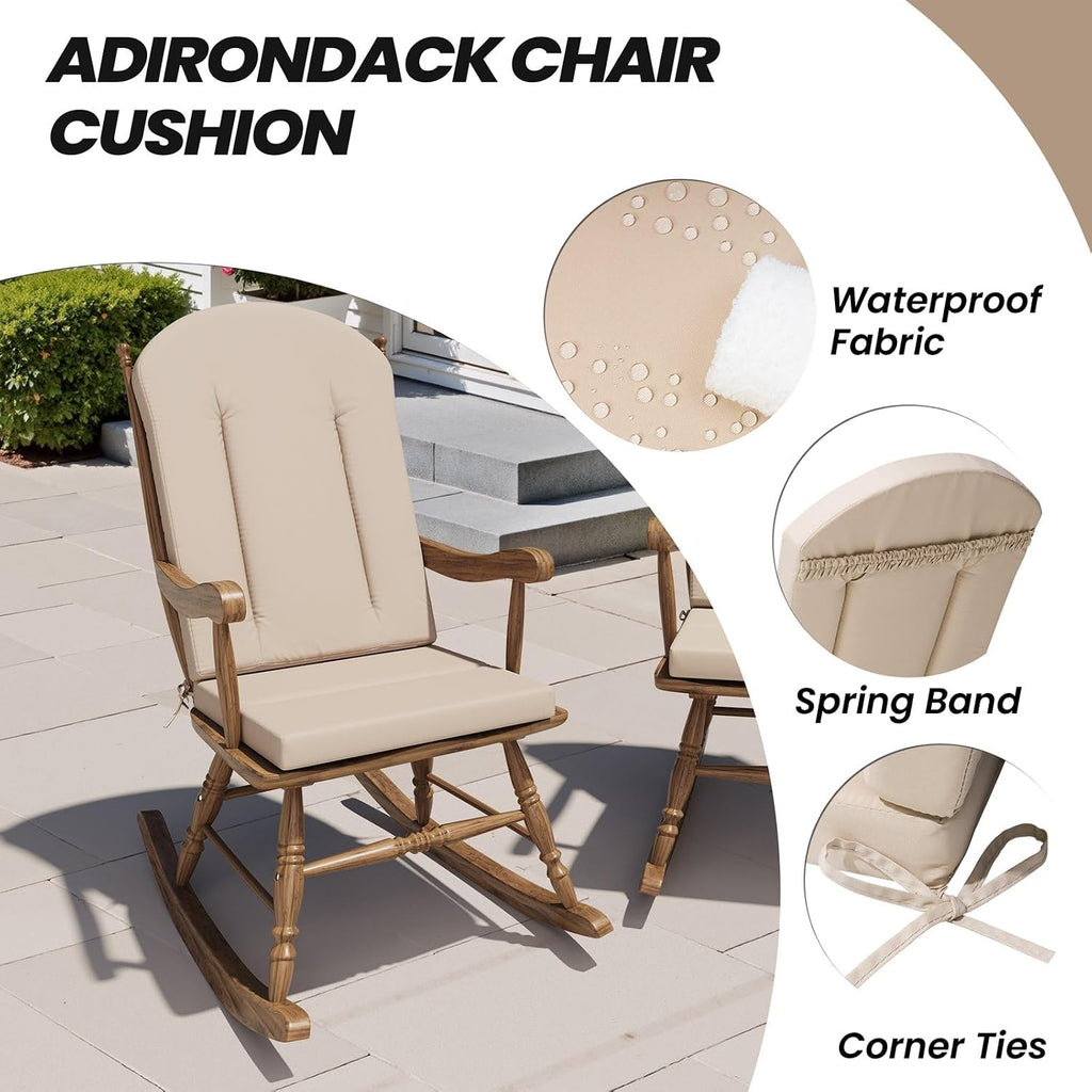 50x19.6 In Adirondack Chair Cushion Set of 2, Outdoor Chair Cushion | Water Resistant Patio Cushion, Fade Resistant