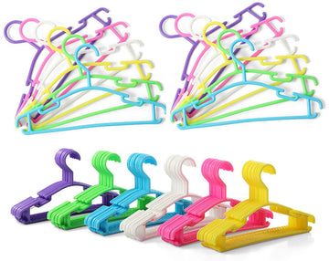 60pcs Kids Clothes Hangers (6 Colors) Baby Clothes Hangers Childrens Plastic Infant Hangers Very Durable Kids Hangers