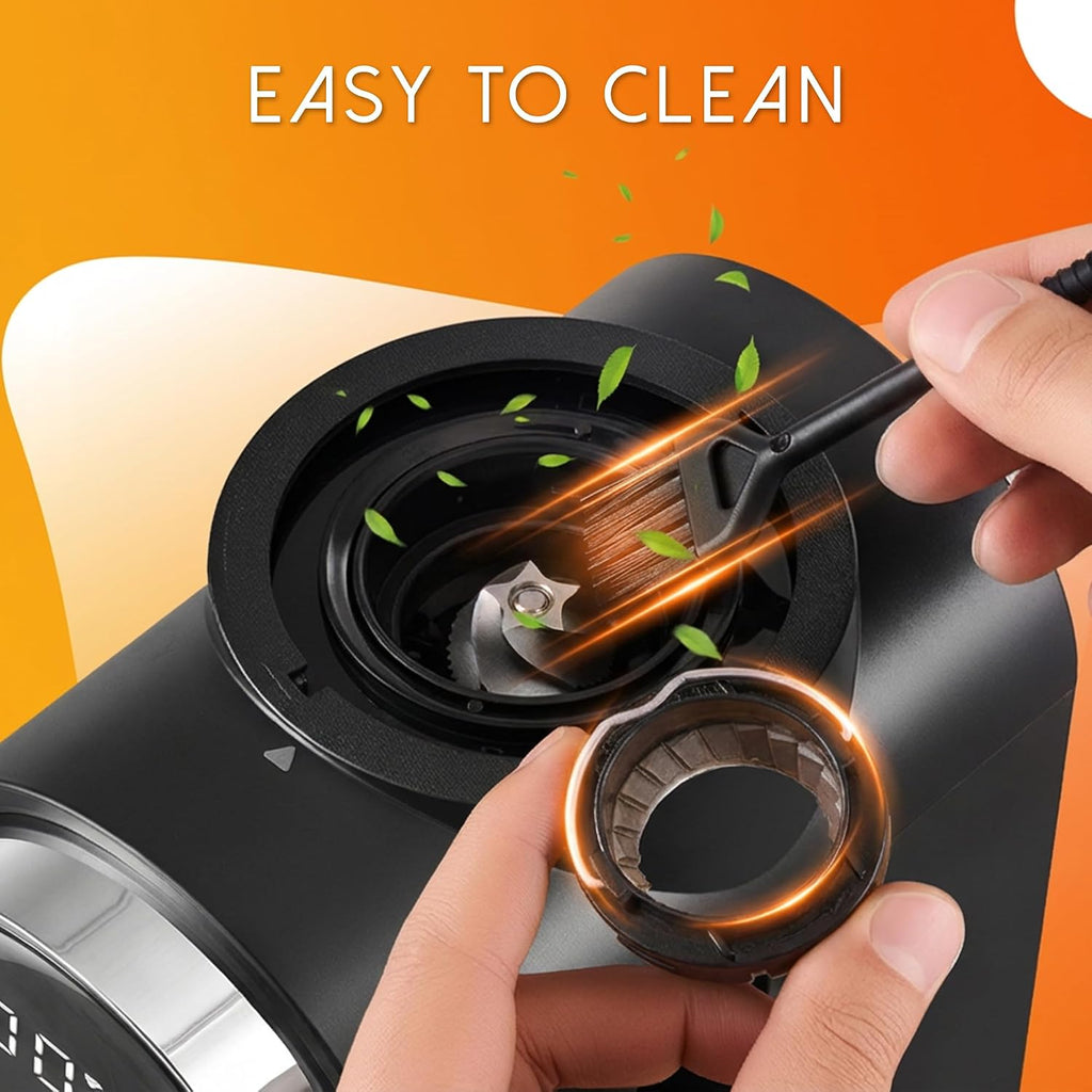 Conical Burr Coffee Grinder Electric, Touch Panel Burr Coffee Grinder with 30 Precise Settings, Compact Coffee Bean
