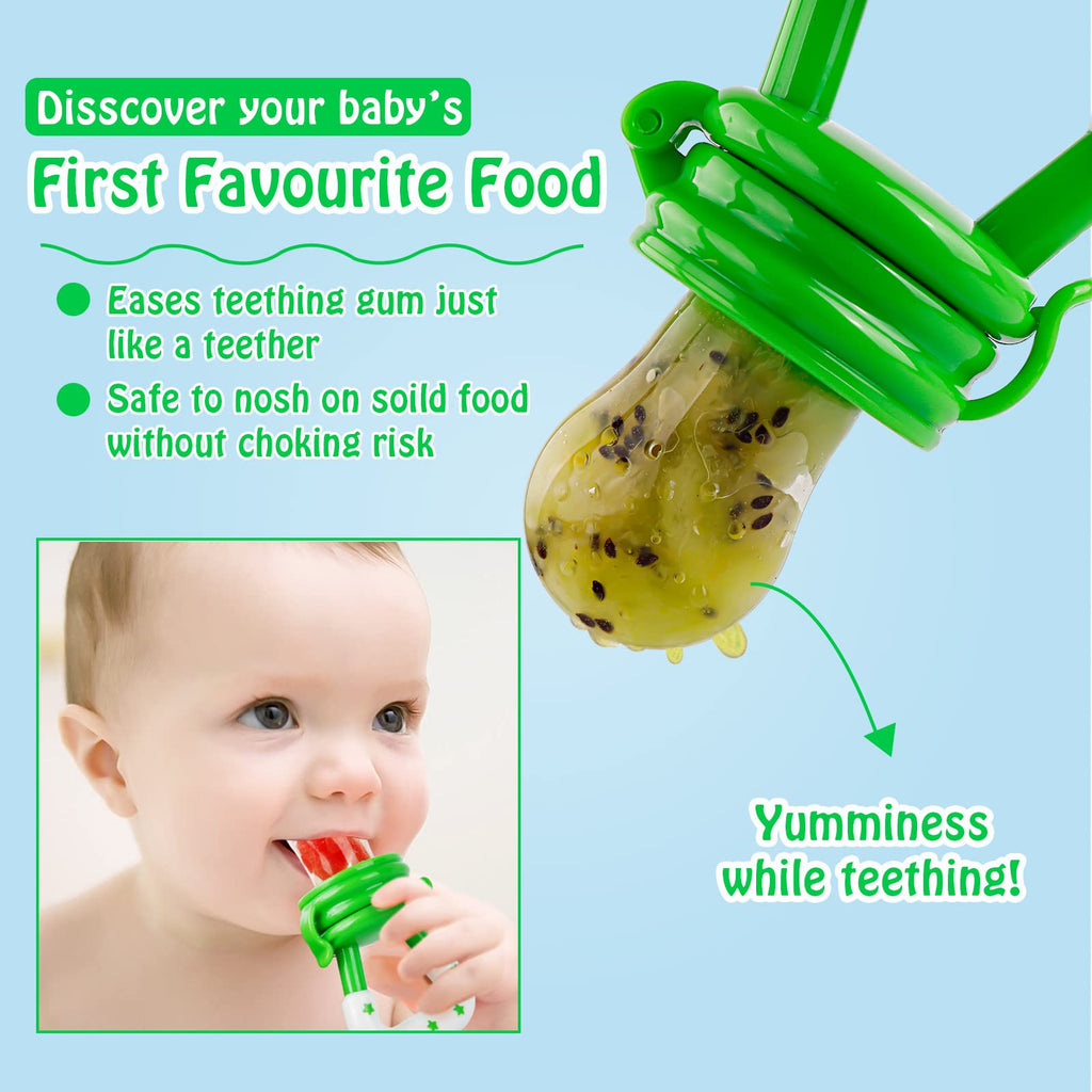 Baby Fruit Feeder/Food Feeder Pacifier for Babies (2 Pack) - Mesh Teethers for Babies, Infant Teething Toy in