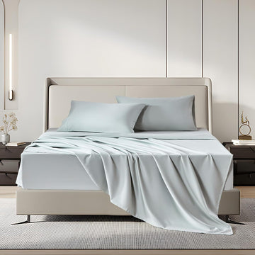 100% Egyptian Cotton Sateen King Sheet Set - 1000 Thread Count, Ultra-Soft 4 Piece Bedding, Extra Deep 16" Pocket