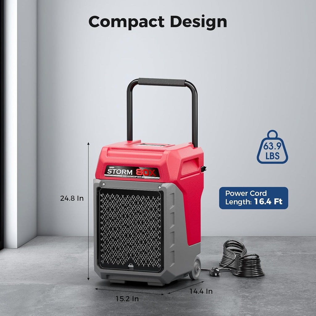 170 PPD Commercial Dehumidifier with Pump & Drain Hose, LGR Industrial Use