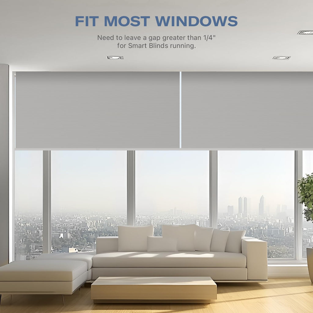 ZigBee Smart Blind Gen2, Motorized 100% Blackout Window Shades with Remote, Cordless Honeycomb Blinds, Automatic