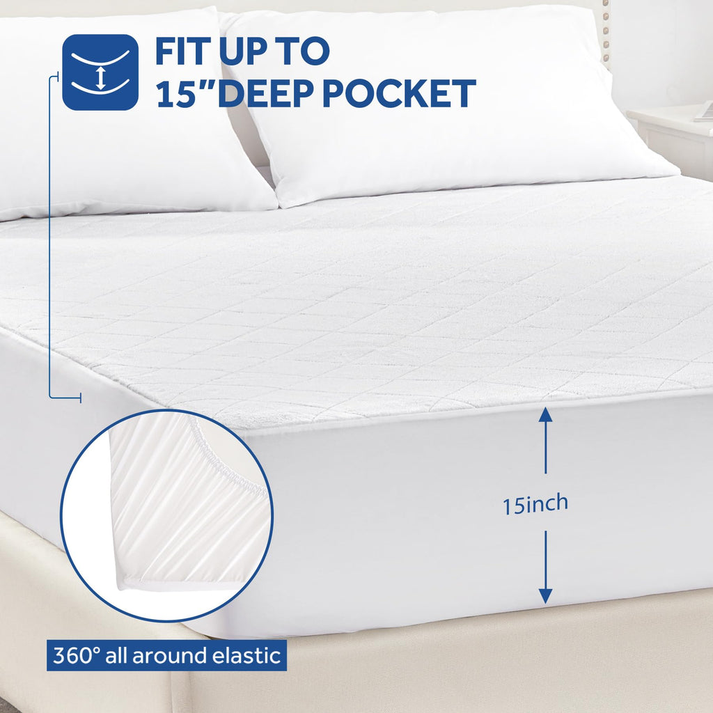 Heated Mattress Pad Twin Size with Plush Top Machine Washable 39×75"