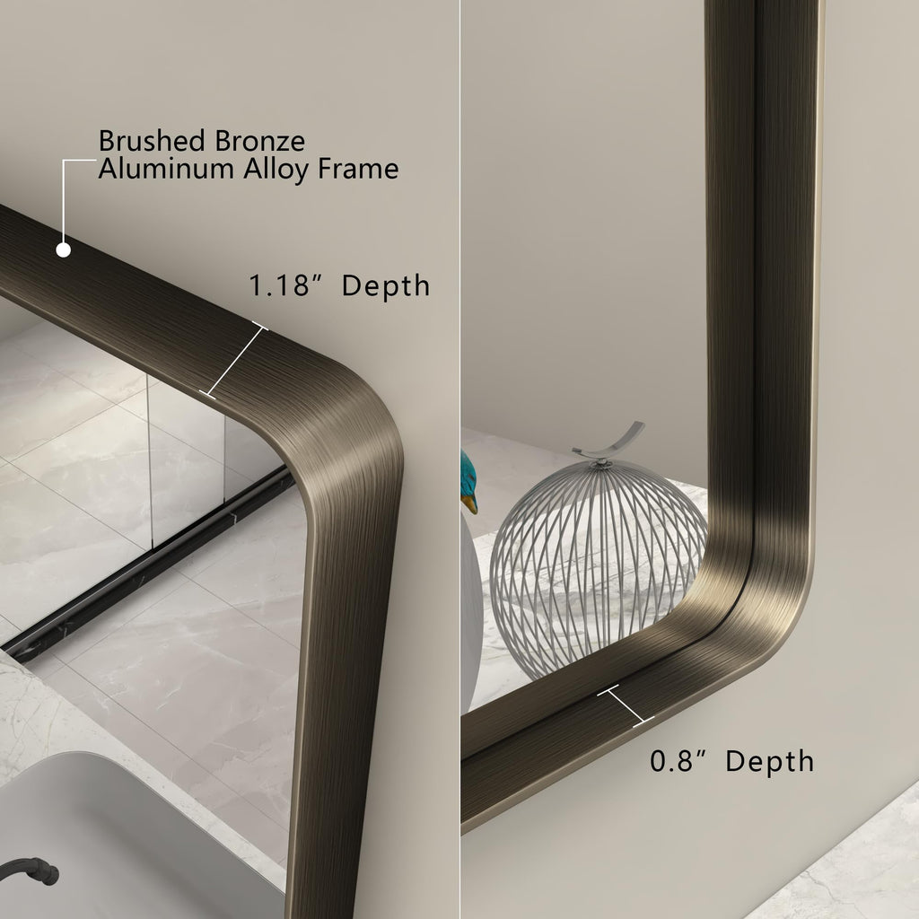 24x32 Inch Brushed Bronze Bathroom Vanity Mirror