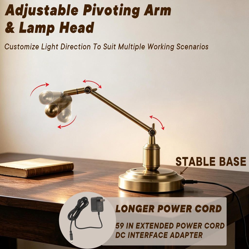LED Piano Lamp, Antique Brass Touch Control Light for Grand Piano, 3 Color Modes Dimmable LED Desk Lamp, Adjustable