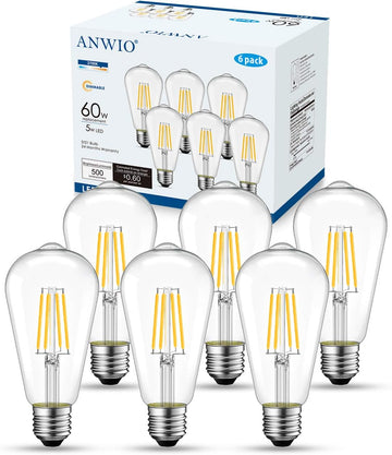 Clear ST21 LED Edison Light Bulb 5W=60W 500LM 2700K Warm White Bulb