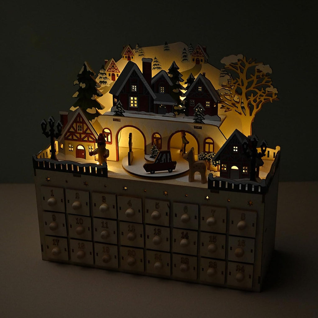 Handmade Wooden Advent Calendar Cabinet With 24 Drawers For Christmas Count Down Decorations And Storage