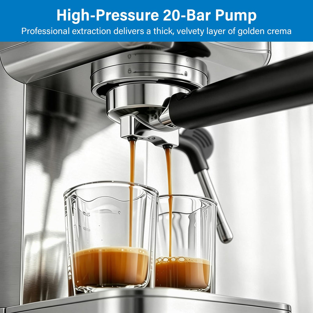 Cold Brew Espresso Machine with Milk Frother, Grey