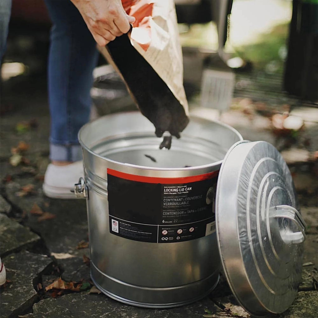 Galvanized Steel Storage Jar with Locking Lid 6 Gallon Airtight Container Pantry