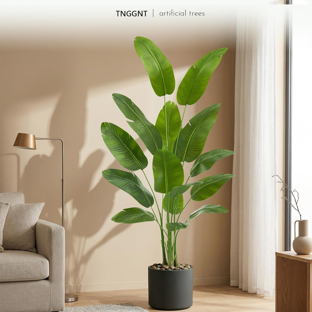 Bird of Paradise Plant:7FT Tall Fake Traveler's Palm Tree
