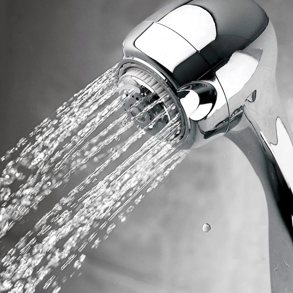 Earth Showerhead - | Energy & Water Saving Handheld Showerhead (1.75 GPM) High-Efficiency 3-Spray Chrome Fixed Hand